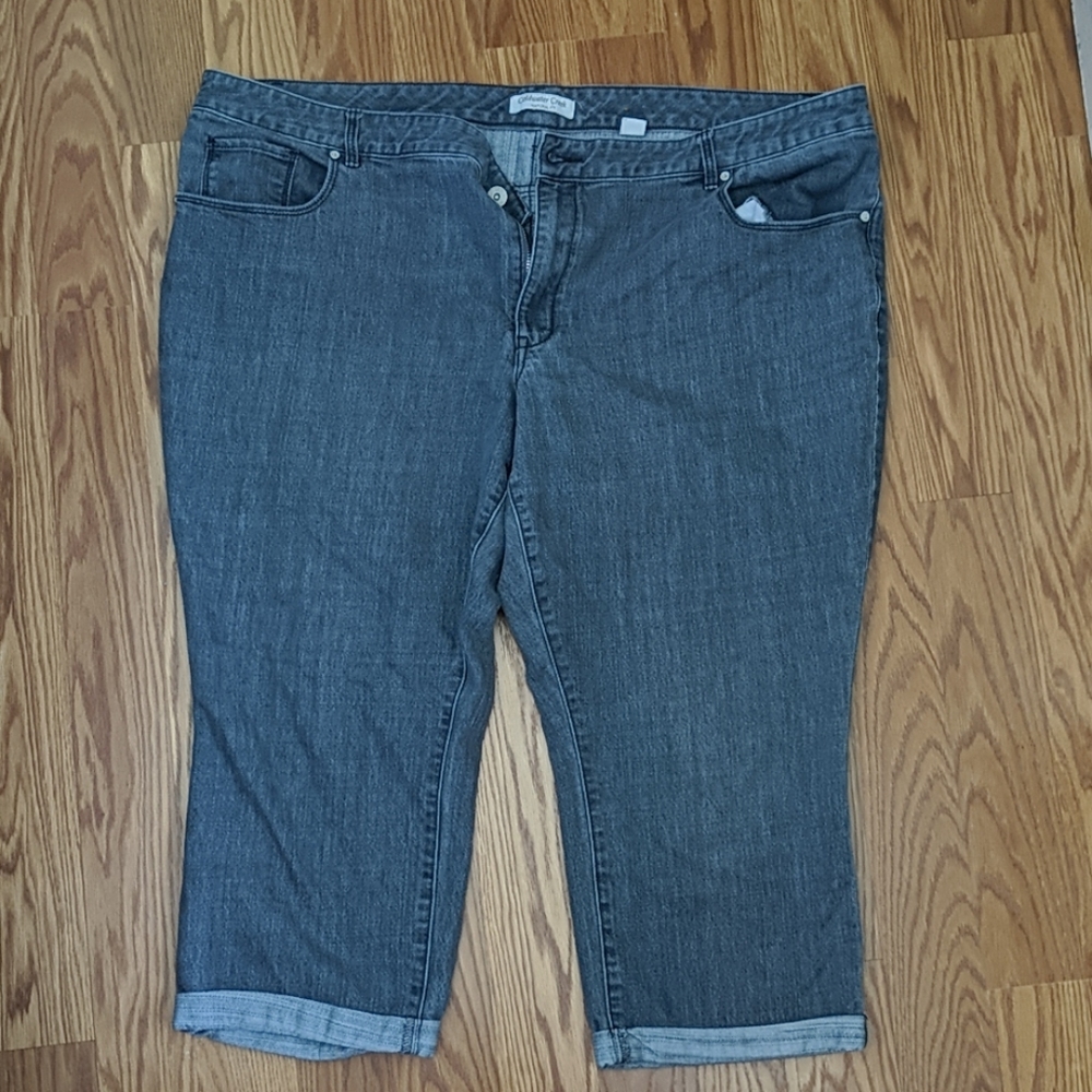 Coldwater Creek gray jean crop pants